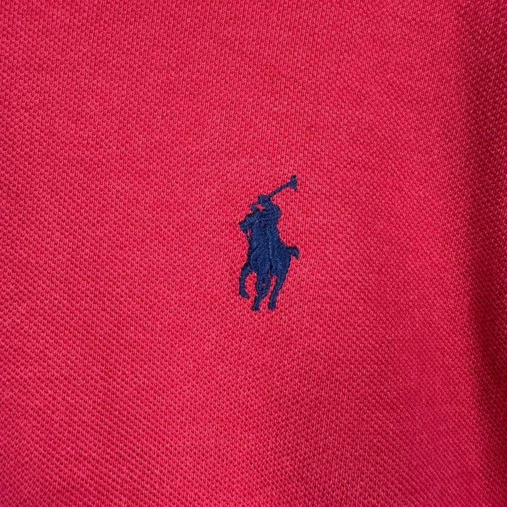 Polo Ralph Lauren Red Long Sleeve 1/4 Zip Pullover Blue Pony Casual Layering XL‎
